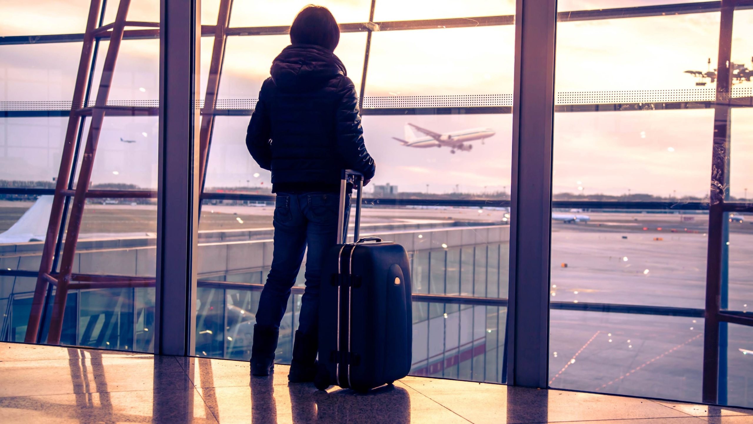 a woman at an airport