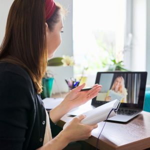 two women in an interview